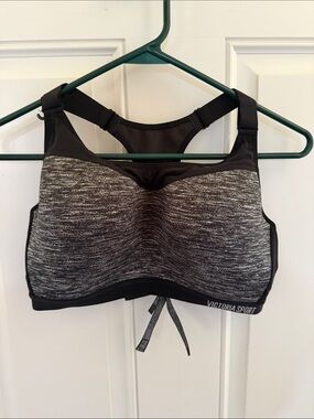 Women's Black Heather High-Support Sports Bra